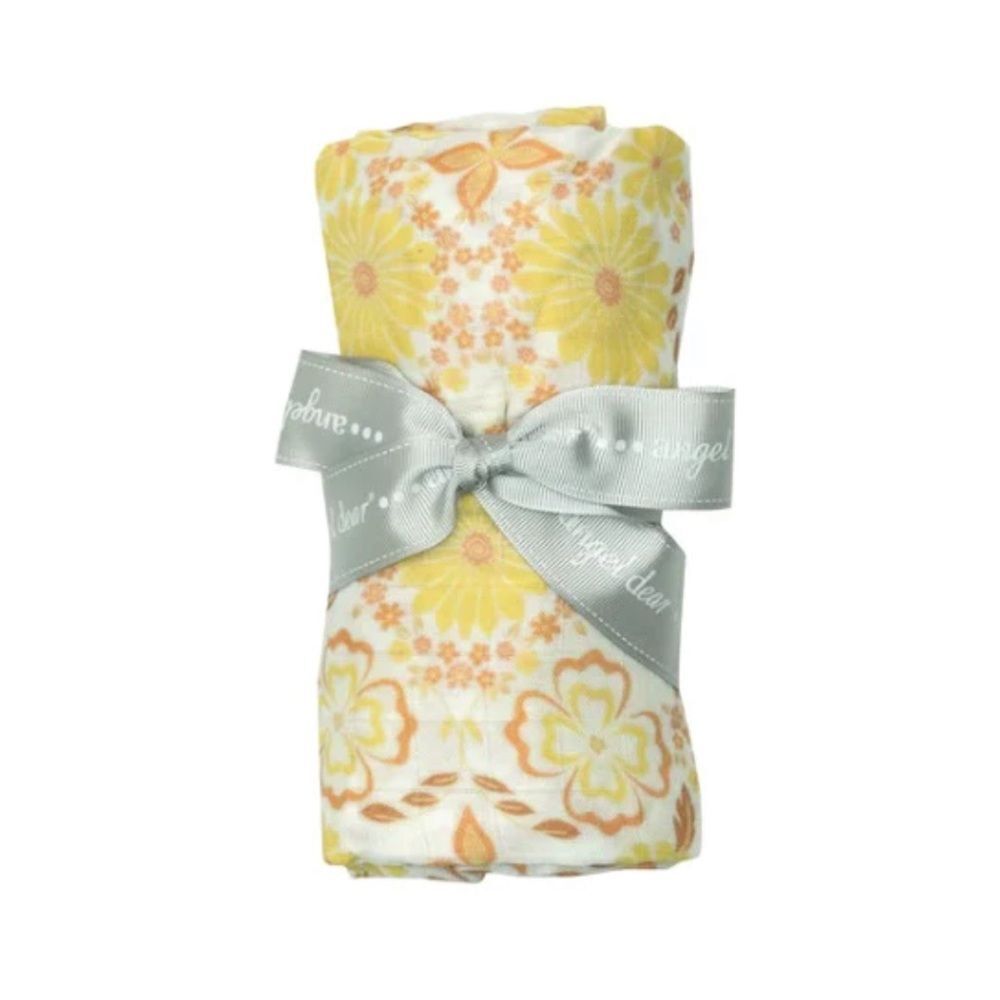 Angel Dear Golden Surf Floral Muslin Swaddle Blanket